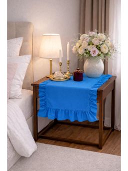 THROW PILLOW - Teal Blue Frill Table Runner For Table Decor For 1.5 Feet Long Table
