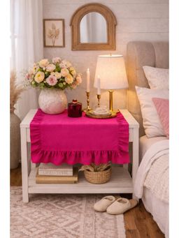 THROW PILLOW - Magenta Frill Table Runners For 1.5 Feet Long Table