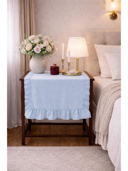 THROW PILLOW - Powder Blue Frill Table Runners Decor For 1.5 Feet Long Table