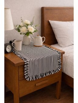 THROW PILLOW - Black & White Frill Table Runner For Table Decor For 1.5 Feet Long Table