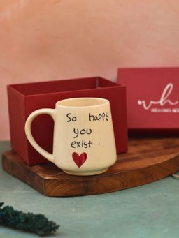 WEAVING HOMES - So happy you exist sweetheart mug in a Gift Box (250ml)
