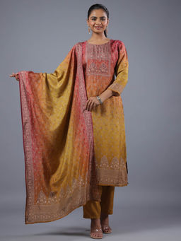 Amchoor - Assorted Ombre Printed Kurta Pant & Dupatta (Set of 3)