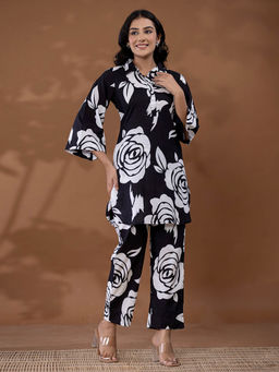 Yufta - Cotton Black Printed Co-Ord (Set of 2)