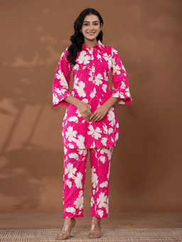Yufta - Cotton Pink Printed Co-Ord (Set of 2)
