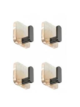 Awestuffs - Premium Transparent Acrylic Wall Hook (Black) (Pack of 4)