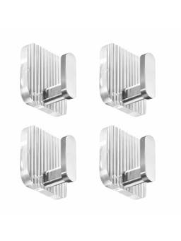 Awestuffs - Premium Transparent Acrylic Wall Hook(Sliver)(Pack of 4)