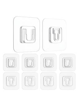 Awestuffs - Self-Adhesive Male/Female Wall Sticker Hooks (Pack Of 10)
