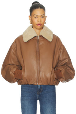 AEXAE - Leather Bomber Jacket