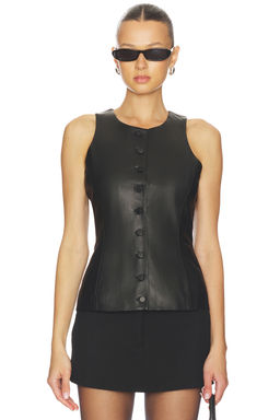 AEXAE - Leather Peplum Top