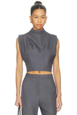 AEXAE - Twill Clouched Crop Top
