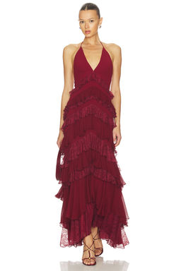 Alice + Olivia - Liana Ruffle Maxi Dress