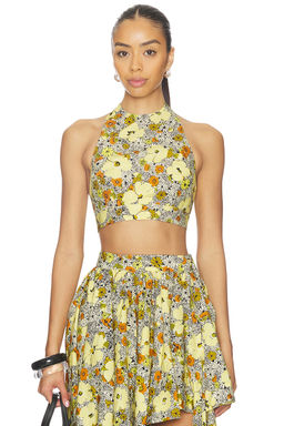 Alemais - Orange Blossom Halter Neck Top