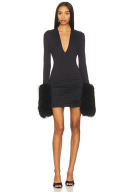 Aniye Records - Nika Faux Fur V Dress
