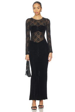 Bardot - Helenie Velour Lace Maxi Dress