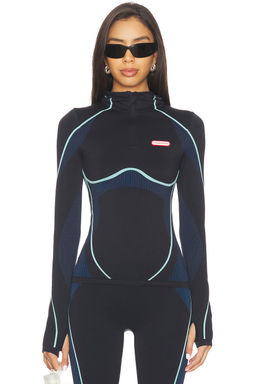 Casablanca - Hooded Seamless Top in Navy