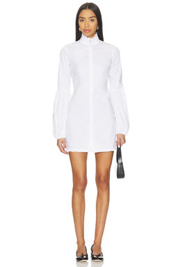 Caroline Constas - Jacqueline High Neck Ruffle Mini Shirt Dress