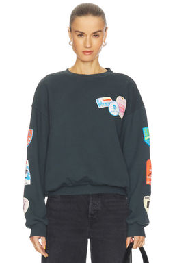 DAYDREAMER - Ski Patch & Pass Collector Oversized Crew Sweatshirt