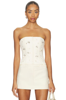 GUIZIO - Embellished Twill Corset Top