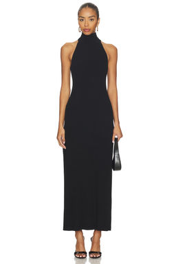 Enza Costa - Knit Halter Turtleneck Fluid Dress