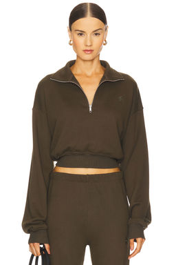 Eterne - Cropped Half Zip Sweatshirt