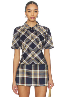 FRAME - X Amelia Gray Checkmate Top