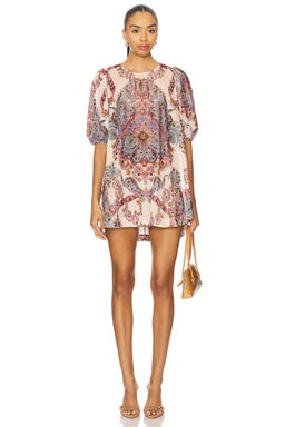 Free People - Maye Printed Velvet Tunic Dress In Tea Combo