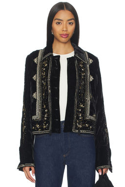 Free People - Maxxie Embellished Velvet Jacket