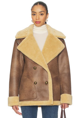 Free People - x We The Free Mari Reversible Coat In Tan Cream Combo