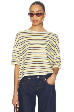Free People - x We The Free Clean Rugby Tee In Yellow Combo