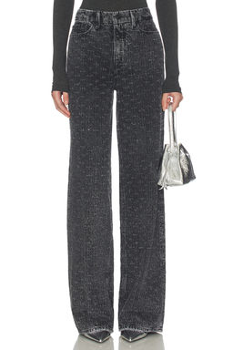 Good American - Good Skate Wide Leg Crystal Jeans