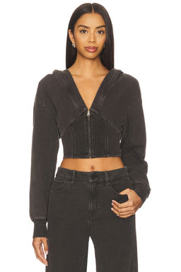 Good American - Jeanius Zip Up Hoodie