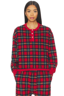 The Great - The Plush Fleece Henley Sleep Sweatshirt