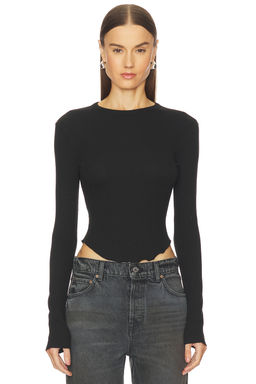 GRLFRND - Scoop Hem Long Sleeve Tee