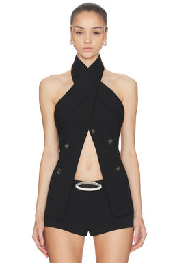 HAELO - Wrap Lapel Halter Top