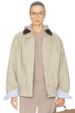 Helsa - The Shirred Bomber Jacket With Corduroy Collar