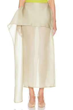Helsa - The Silk Gazar Skirt With Drape