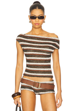 Jaded London - Stripe Knit Asymmetric Top