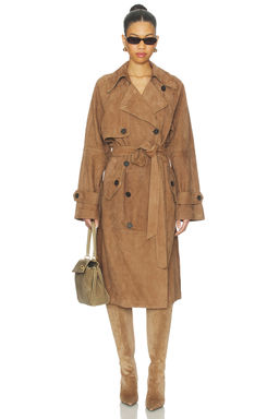L'Academie - By Marianna Dara Suede Trench Coat