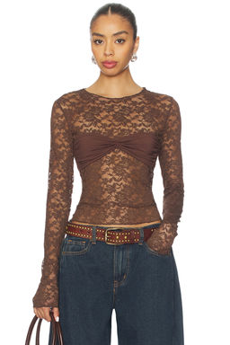 LIONESS - Midnight Lace Long Sleeve Top