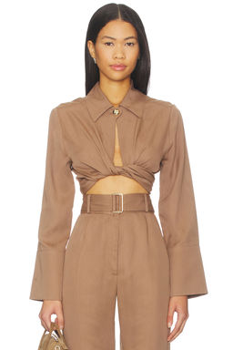 Matthew Bruch - Collared Long Sleeve Wrap Top