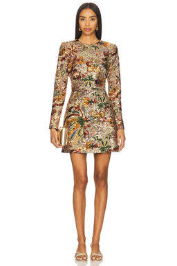 Nadine Merabi - Camile Embellished Sequin Long Sleeve Mini Dress in Multi