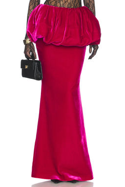 The New Arrivals by Ilkyaz Ozel - Galina Silk Velvet Skirt