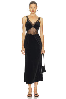 Never Fully Dressed - Velvet Lace Insert Dress