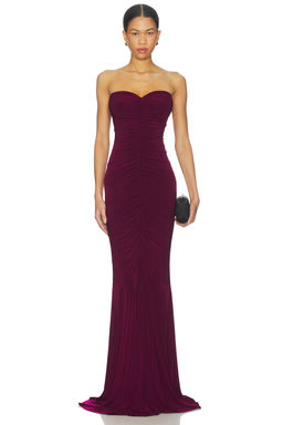 Norma Kamali - x REVOLVE Strapless Shirred Front Fishtail Gown