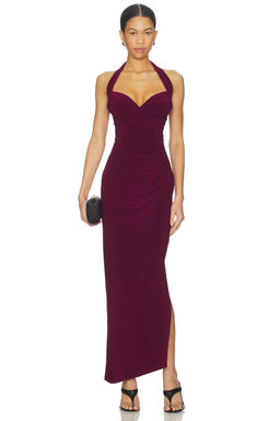 Norma Kamali - x REVOLVE Halter Sweetheart Side Drape Gown