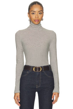 perfectwhitetee - Cindy Stripe Jersey Turtleneck