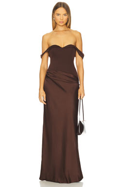 Runaway The Label - Ebony Off Shoulder Maxi Dress