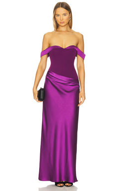 Runaway The Label - Ebony Off Shoulder Maxi Dress