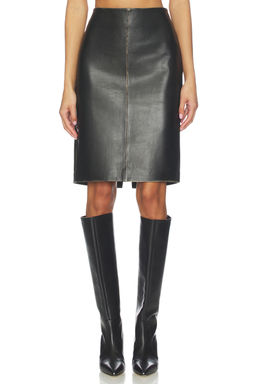 St. Agni - Brushed Leather Column Skirt