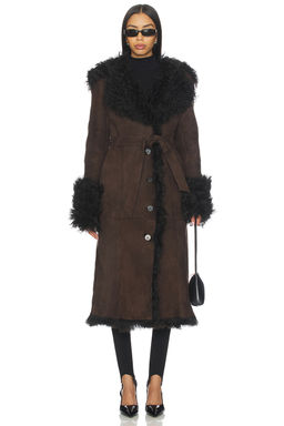 Susanna Chow - Daphne Shearling Suede Coat